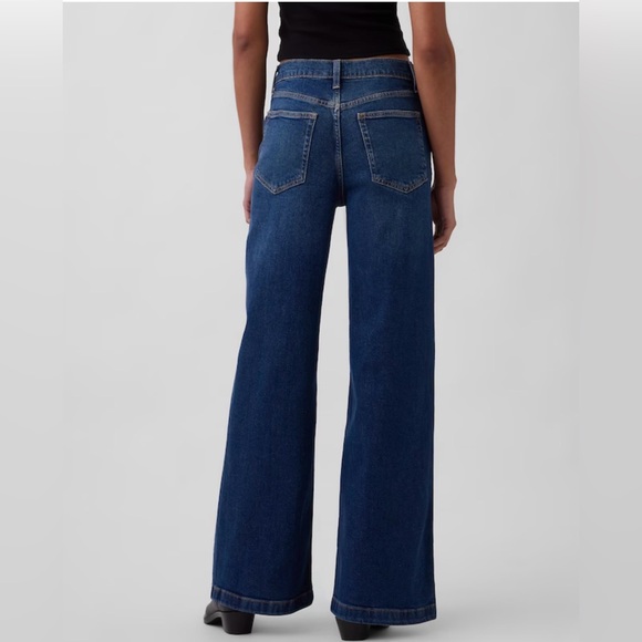 GAP High Rise Stride Wide Leg Jean Women’s 28 / 6 Regular Dark Wash. Worn Once! - Picture 3 of 14